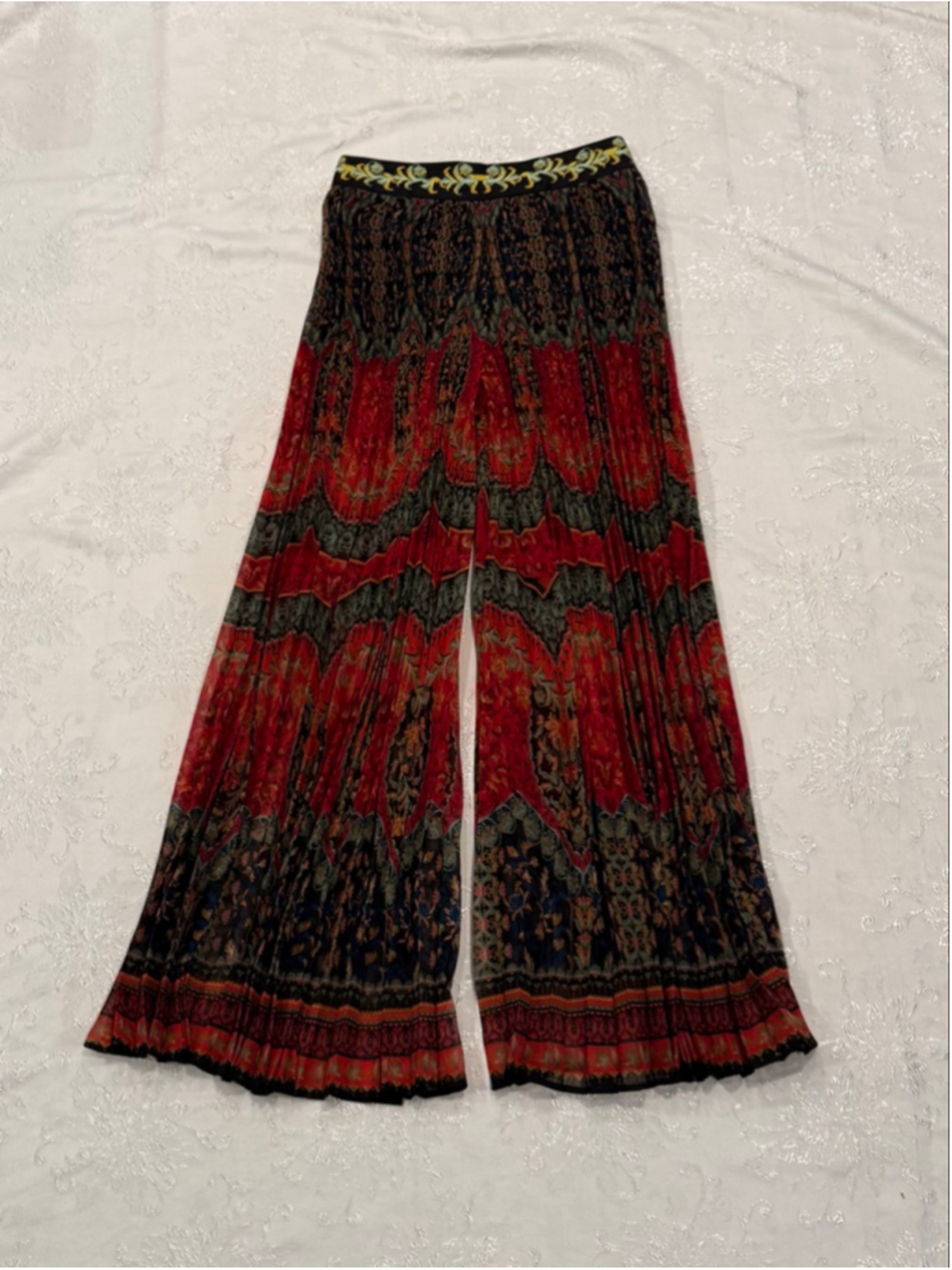 Alice + Olivia Copen Pleated Love Note Palazzo Wide Leg Pants 2 NWT - Picture 4 of 8